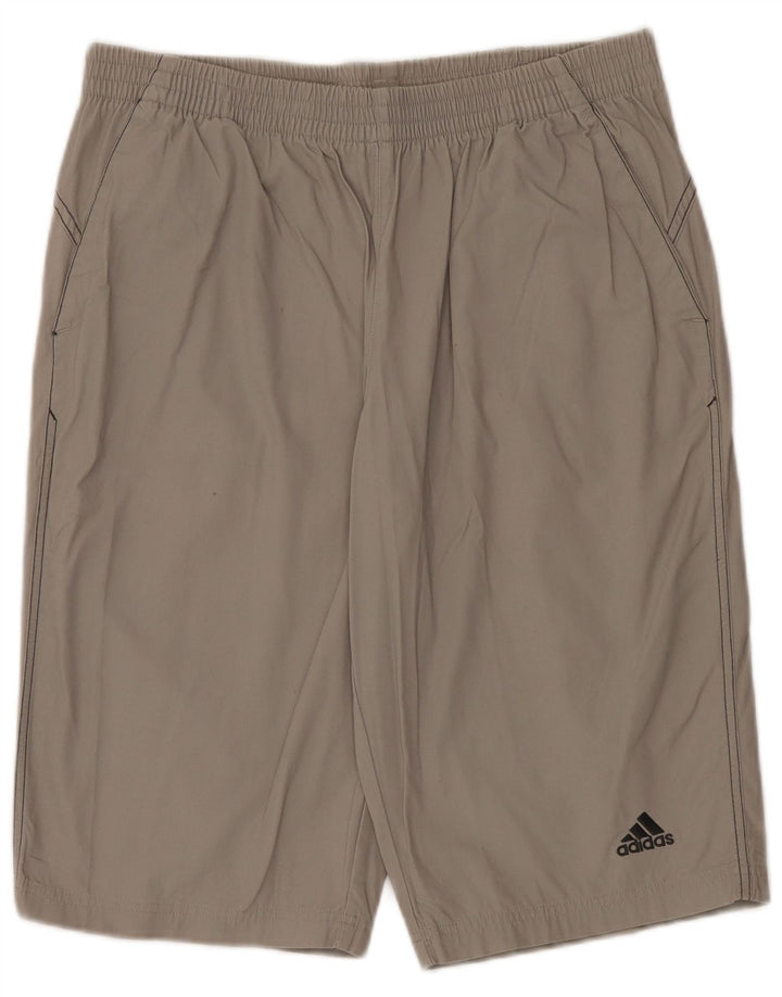 Adidas Herren Sportshorts mittelgraue Baumwolle