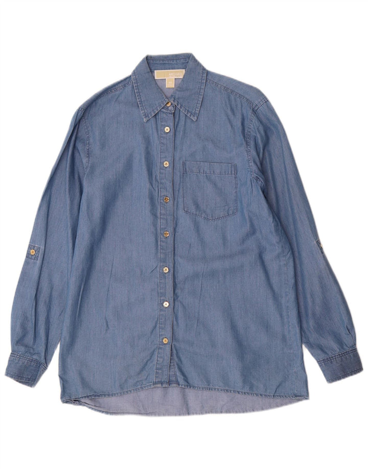 MICHAEL KORS Damen Übergroßes Jeanshemd UK 6 XS Blau