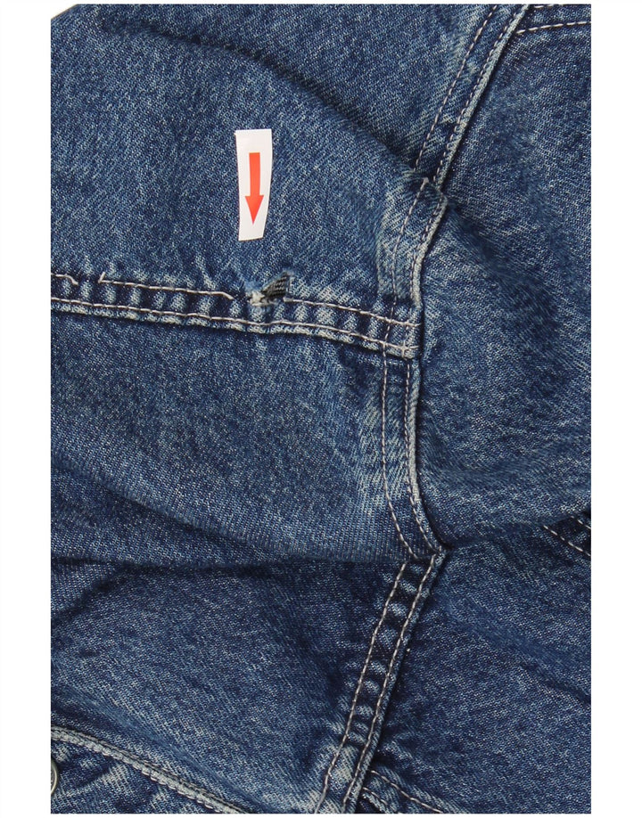 Zara Damen Crop Denim Jacke UK 10 Small Blaue Baumwolle