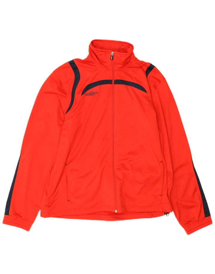 Umbro Herren-Trainingsanzug-Oberteil, Jacke, XL, rotes Farbblock-Polyester