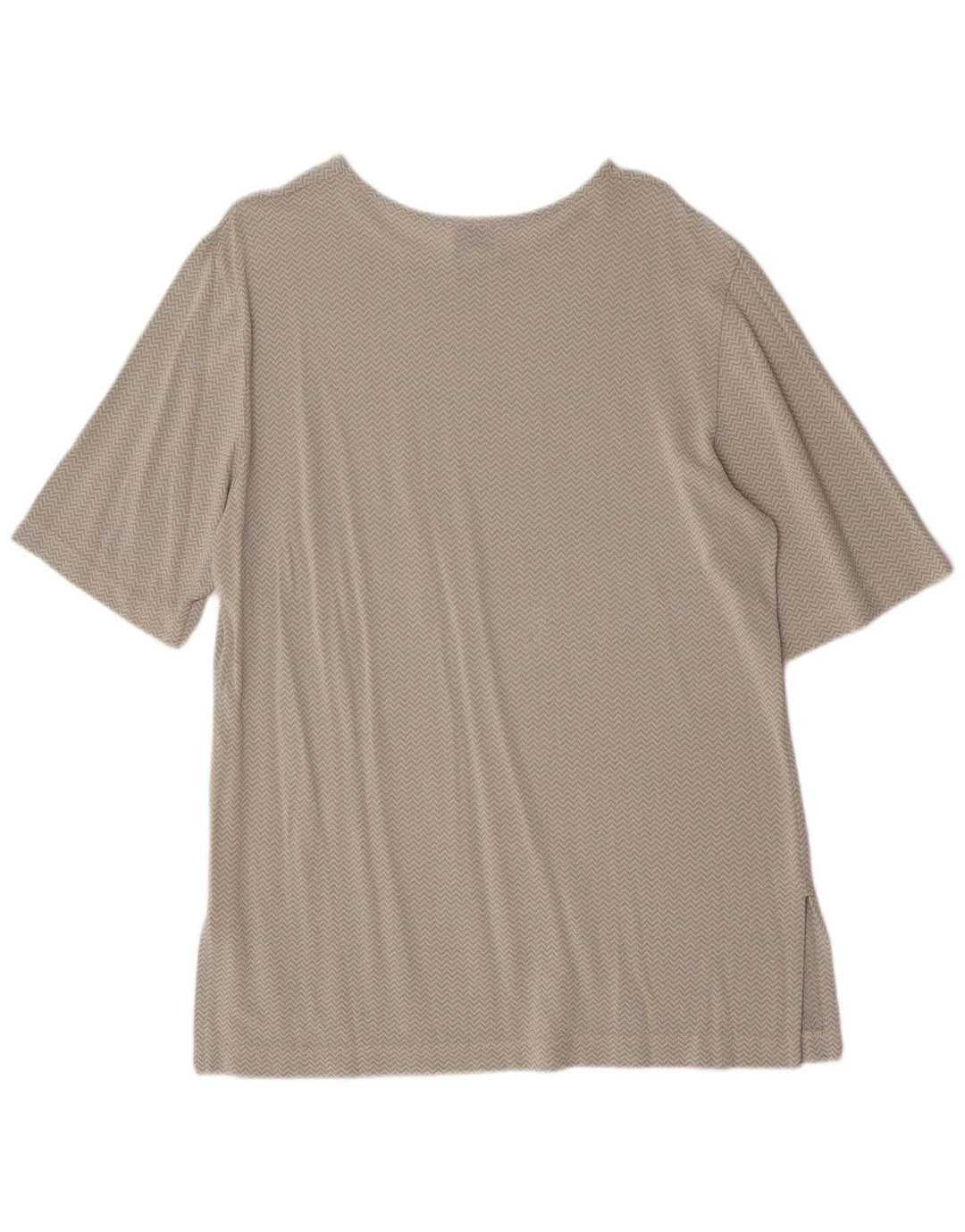 Gianfranco Ferre Damen Bluse Top UK 16 Große graue Chevron-Viskose