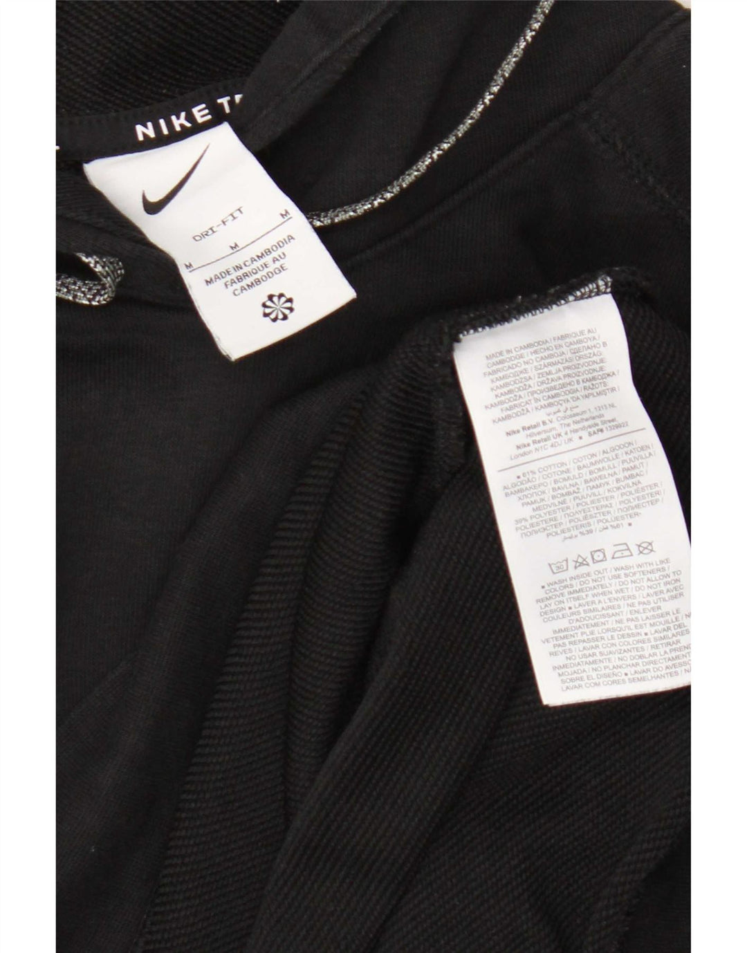 Nike Herren Dri Fit Graphic Hoodie Pullover Mittelschwarze Baumwolle