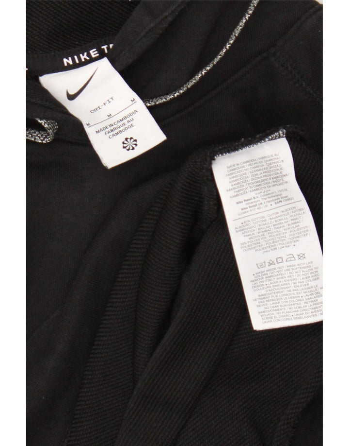 Nike Herren Dri Fit Graphic Hoodie Pullover Mittelschwarze Baumwolle