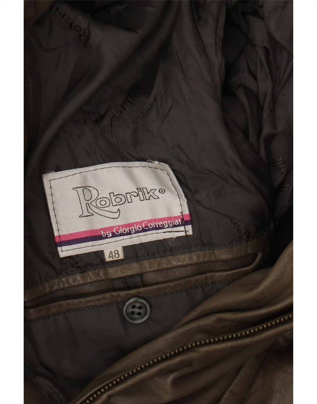 ROBRIK Herren Ledermantel IT 48 Mittelbraun