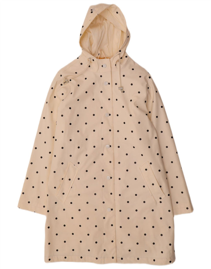 JOULES Damen-Regenmantel mit Kapuze, UK 12, mittelgrau, gepunktet, Polyester