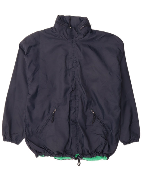 Vintage Herren Regenjacke UK 40 Große marineblaue Baumwolle