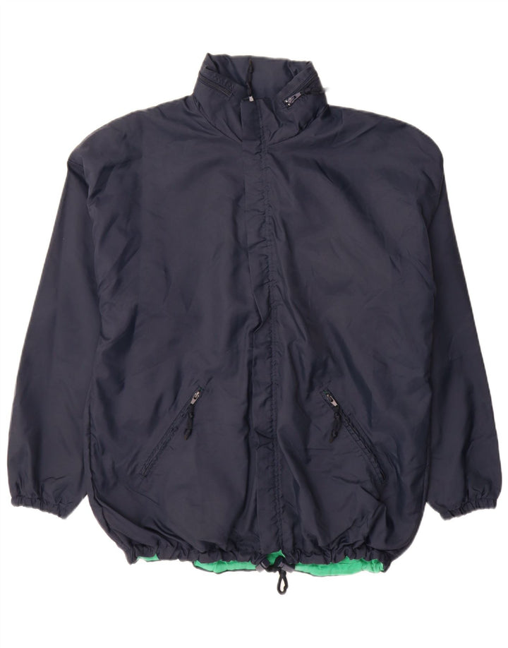 Vintage Herren Regenjacke UK 40 Große marineblaue Baumwolle