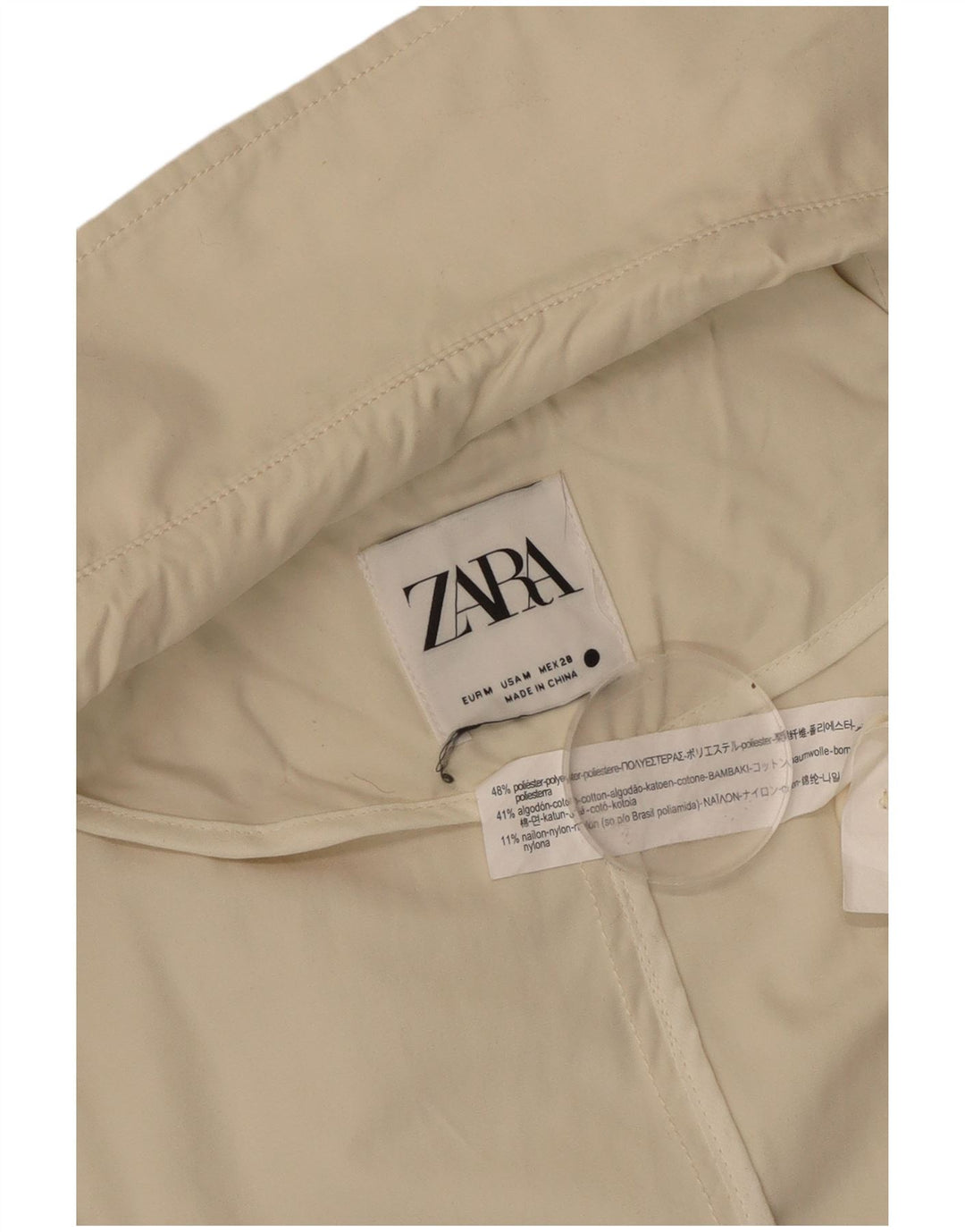 ZARA Damen Übergroßer Trenchcoat UK 14 Mittelbeige Polyester