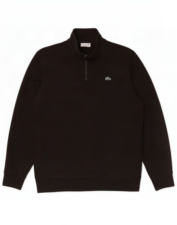 Lacoste Herren-Sweatshirt mit klassischer Passform und Reißverschluss, Größe 5, groß, Schwarz