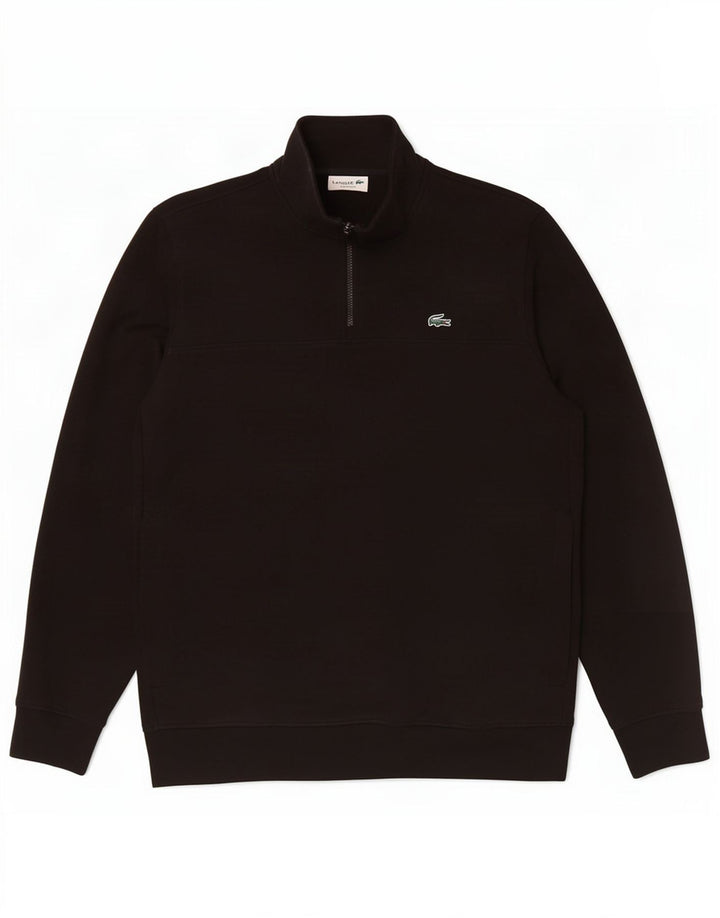Lacoste Herren-Sweatshirt mit klassischer Passform und Reißverschluss, Größe 5, groß, Schwarz