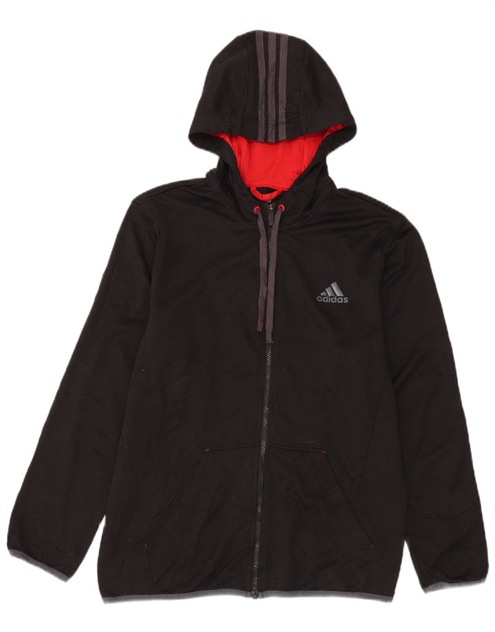 Adidas Herren Kapuzen-Trainingsanzug-Topjacke, Mittelschwarzes Polyester