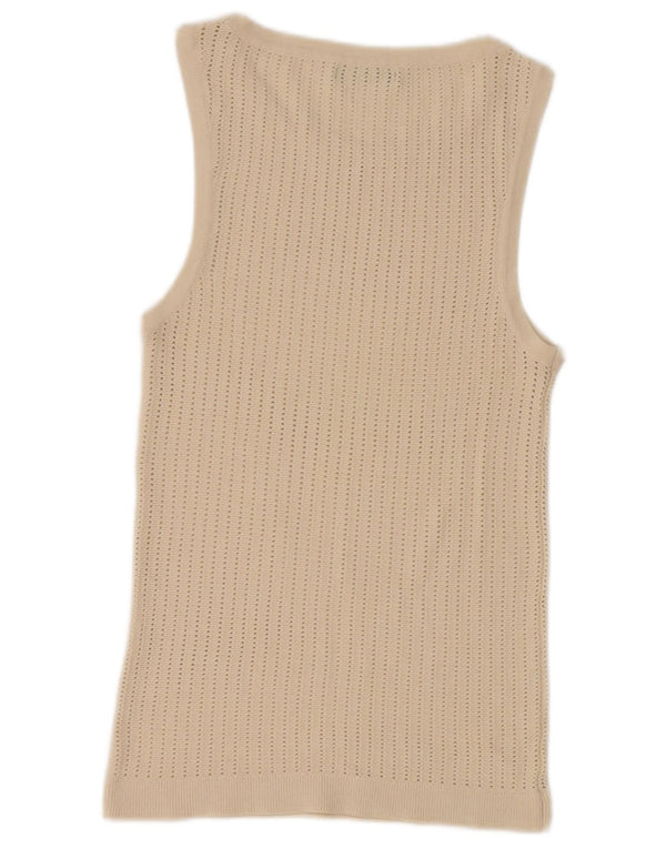 Zara Damen Weste Tank Top UK 8 Small Beige