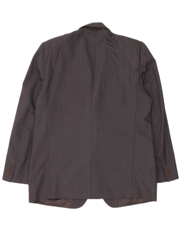 Pierre Cardin Mens 2 Button Blazer Jacket IT 54 2XL Grey Striped
