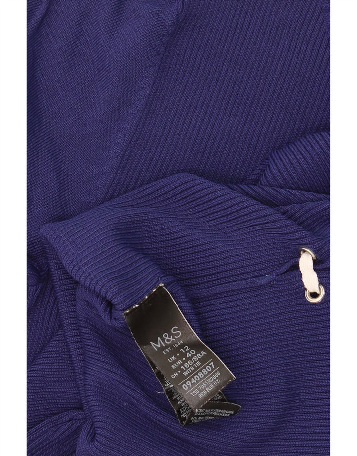 MARKS & SPENCER Womens Crop Crew Neck Jumper Sweater UK 12 Medium  Blue Vintage Marks & Spencer and Second-Hand Marks & Spencer from Messina Hembry 
