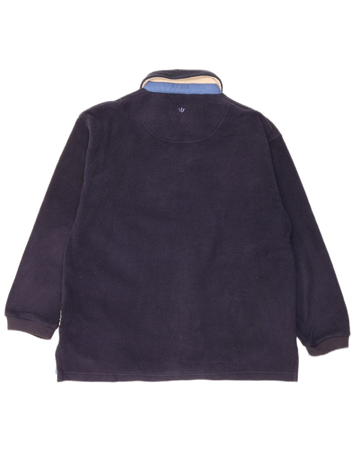 FAT FACE Herren Polartec Loose Fit Polo Neck Fleece Pullover XS Marineblau