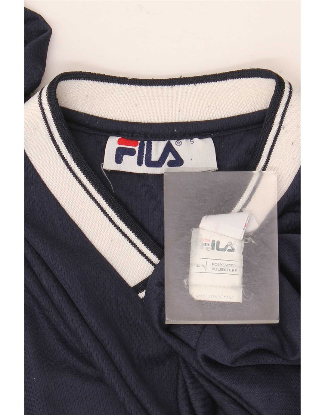 Fila Herren T-Shirt Top Small Marineblau Colourblock Polyester