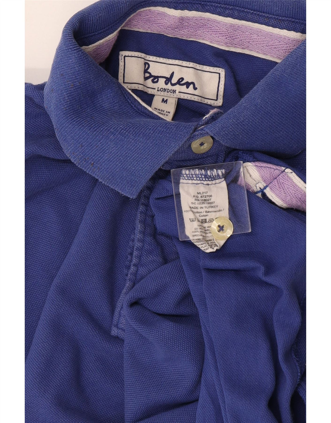 Boden Herren-Poloshirt aus mittelblauer Baumwolle