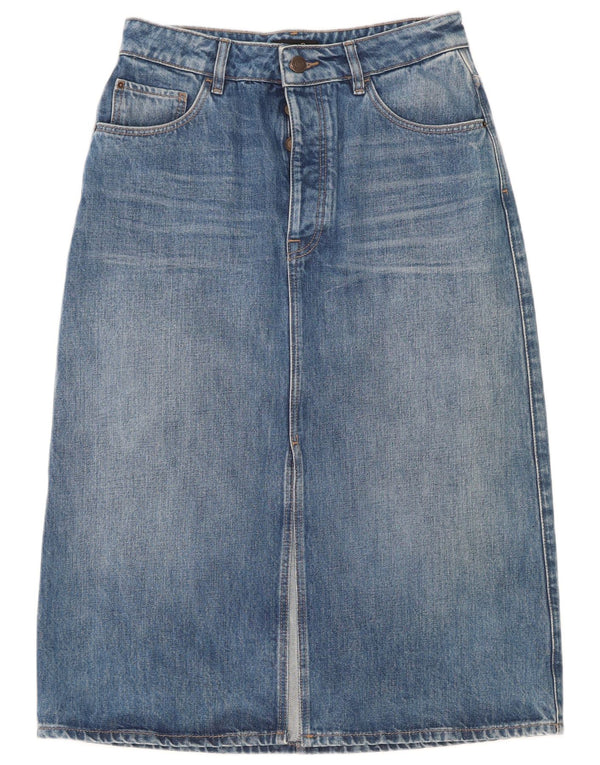 Massimo Dutti Damen-Jeansrock mit hoher Taille, EU 40, Mittel W30, blaue Baumwolle