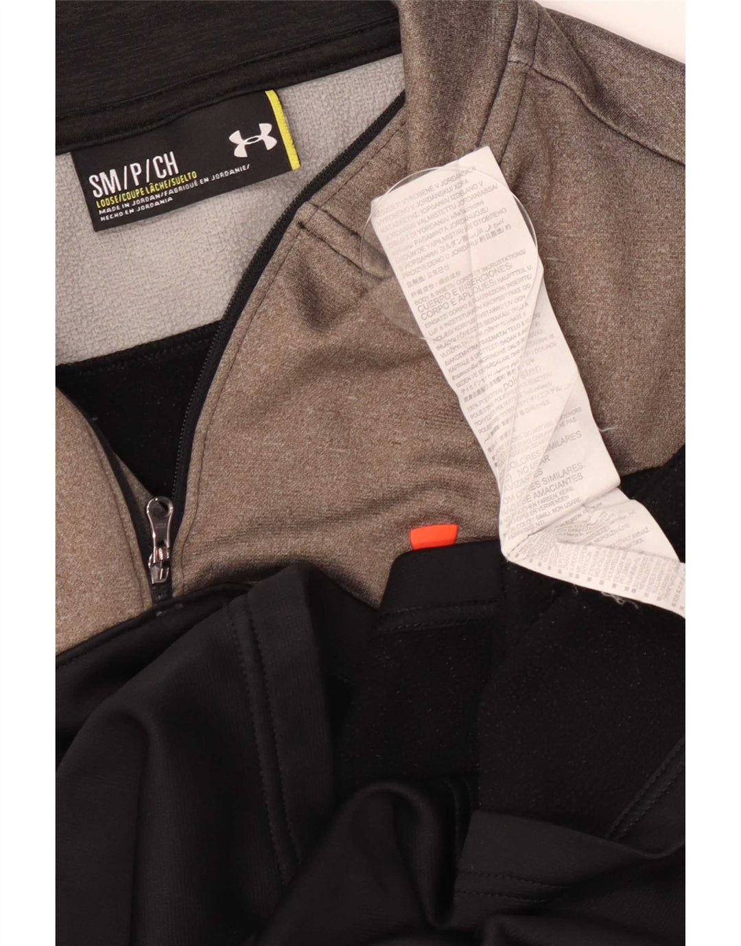 Under Armour Herren-Pullover-Trainingsanzugoberteil mit Reißverschluss, Größe S, Schwarz, Farbblock