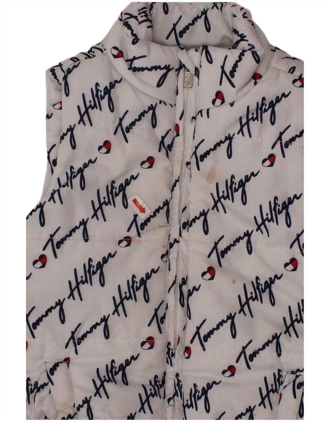 TOMMY HILFIGER Steppweste mit Grafik für Mädchen, 3–4 Jahre, weißes Polyester