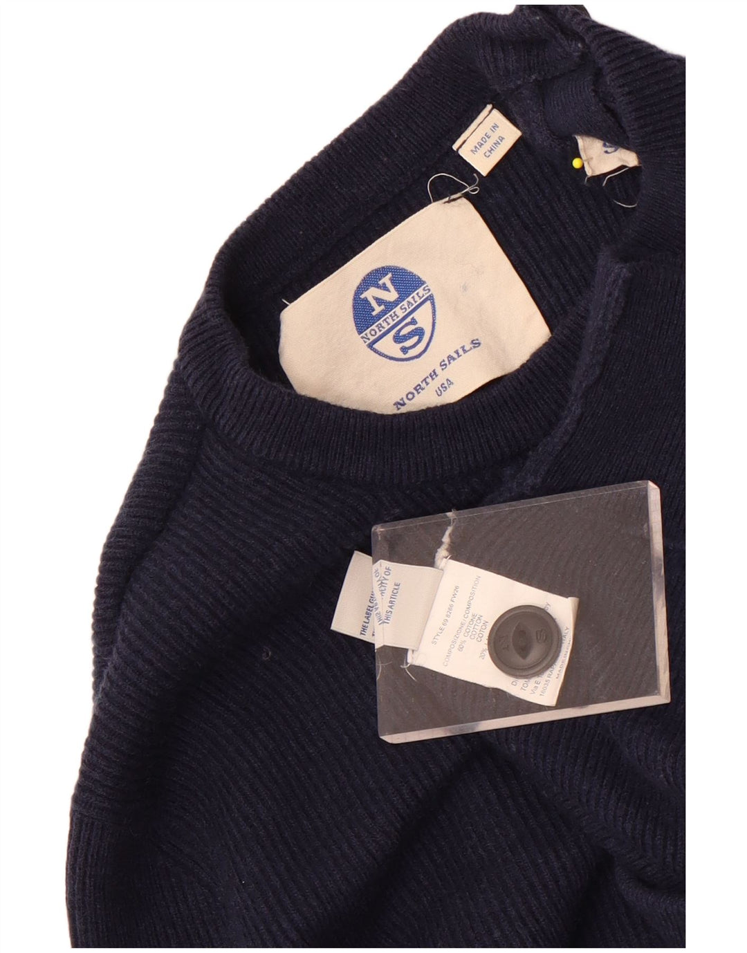 North Sails Herren-Pullover mit Rundhalsausschnitt, Größe S, marineblaue Baumwolle