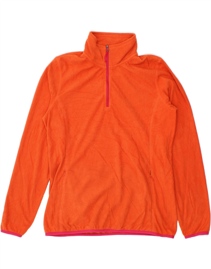ORVIS Womens Zip Neck Fleece Jumper UK 14 Medium Orange Polyester Vintage Orvis and Second-Hand Orvis from Messina Hembry 