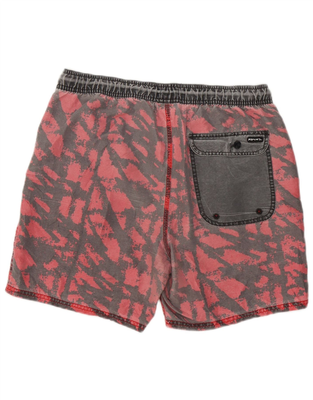 Rip Curl Herren-Badeshorts mit abstraktem Muster, mittelrotes Polyester