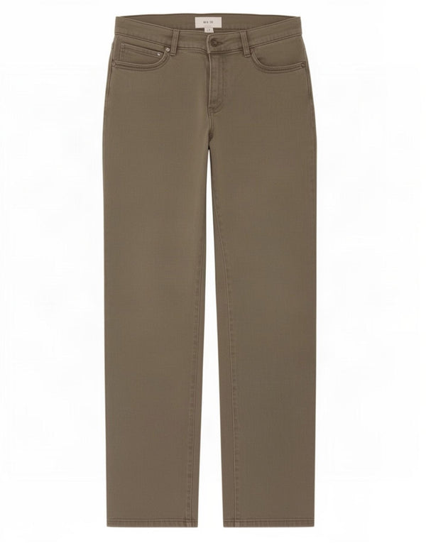 Marks & Spencer Womens Straight Jeans UK 12 Medium W30 L29 Khaki Cotton