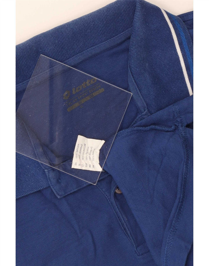 Lotto Herren-Poloshirt, groß, blaue Baumwolle