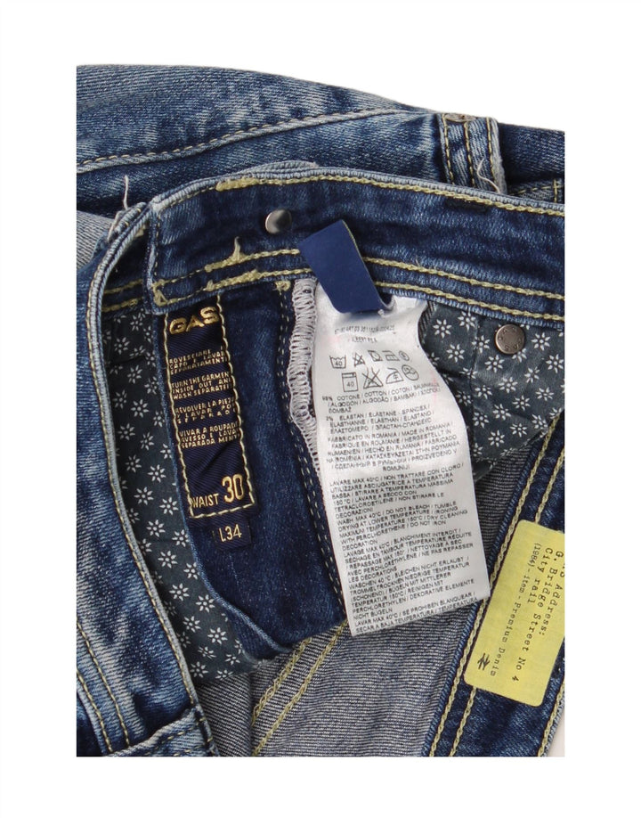 Gas Damen Albert Distressed Slim Jeans W30 L27 Blaue Baumwolle