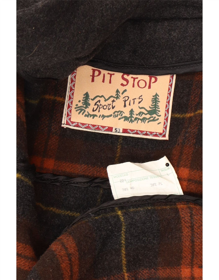 Pit Stop Herren Dufflecoat UK 40 Große graue Wolle