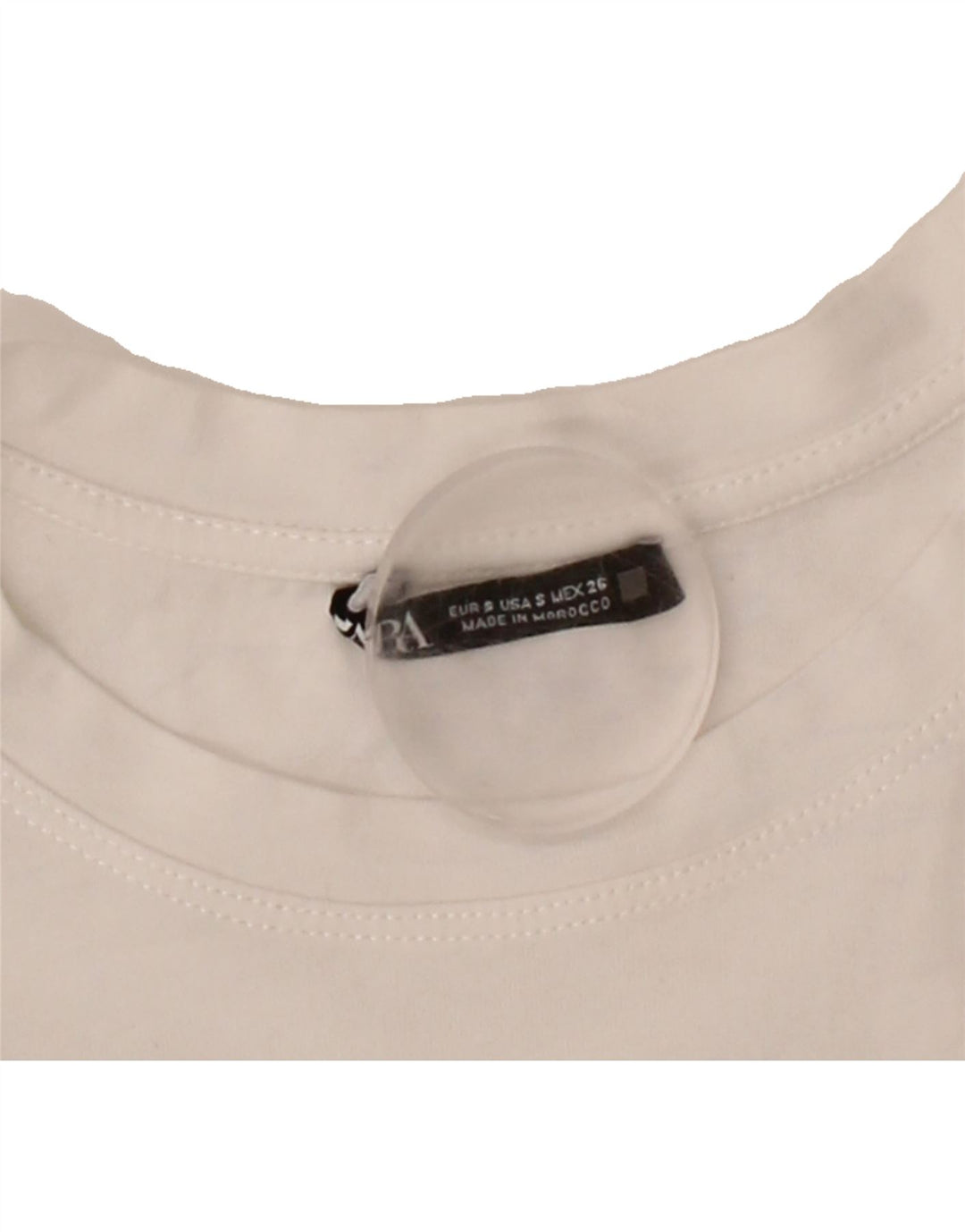 ZARA Womens Crop Blouse Top UK 10 Small White Vintage Zara and Second-Hand Zara from Messina Hembry 