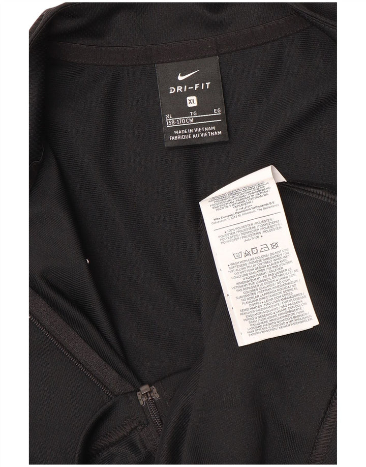 NIKE Jungen Dri Fit Trainingsanzug Top Jacke 13–14 Jahre XL Schwarz Polyester