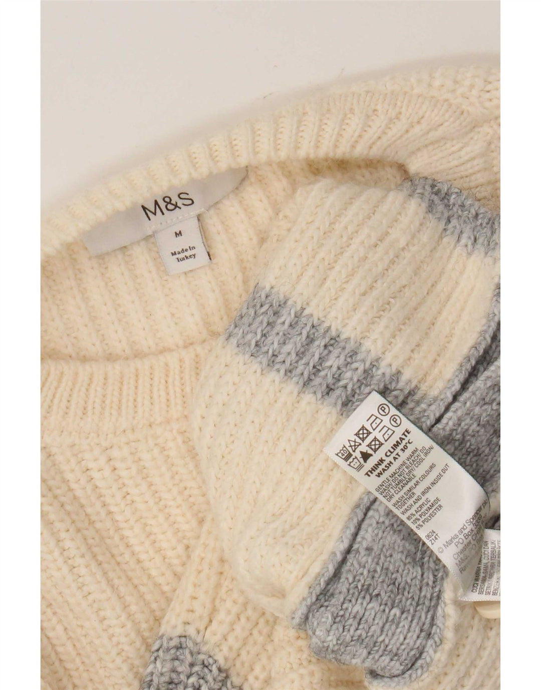 Marks & Spencer Damen Crop Pullover mit Rundhalsausschnitt, UK 14, Mittelbeige