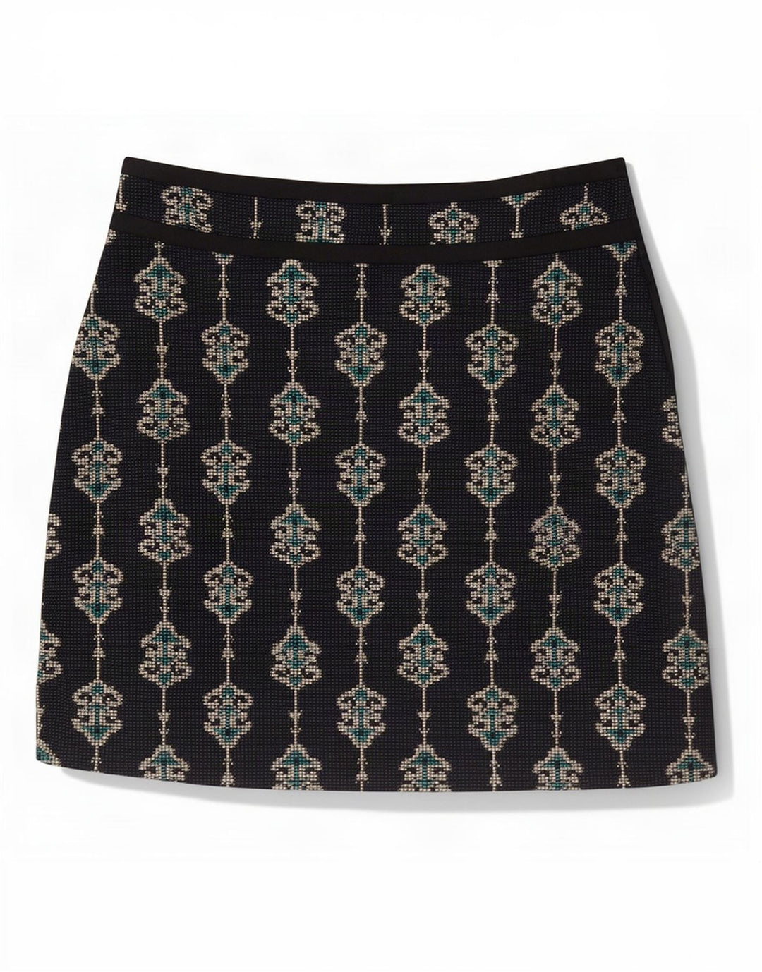 Zara Damen Minirock XS W24 Marineblaues Paisley-Polyester