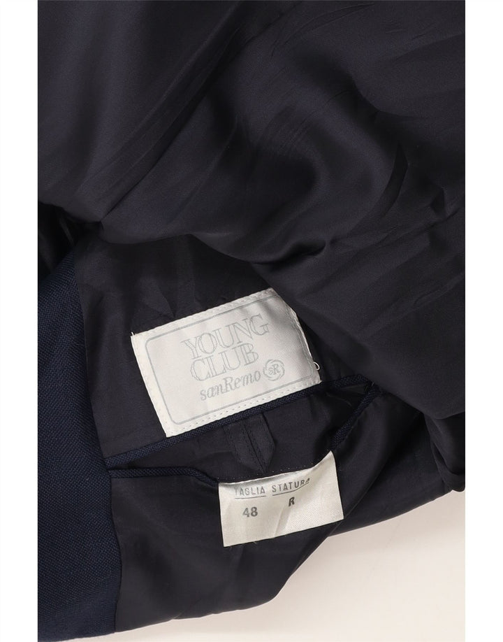 San Remo Herren-Blazer, zweireihig, Größe IT 48, mittleres Marineblau