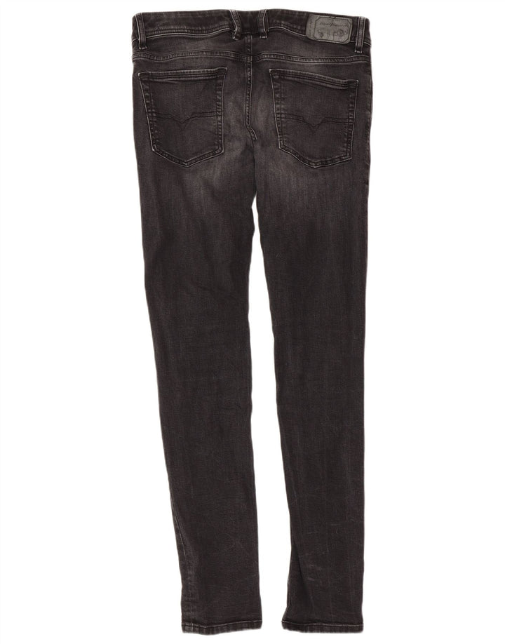 DIESEL Herren Skinny Jeans W30 L32 Schwarze Baumwolle