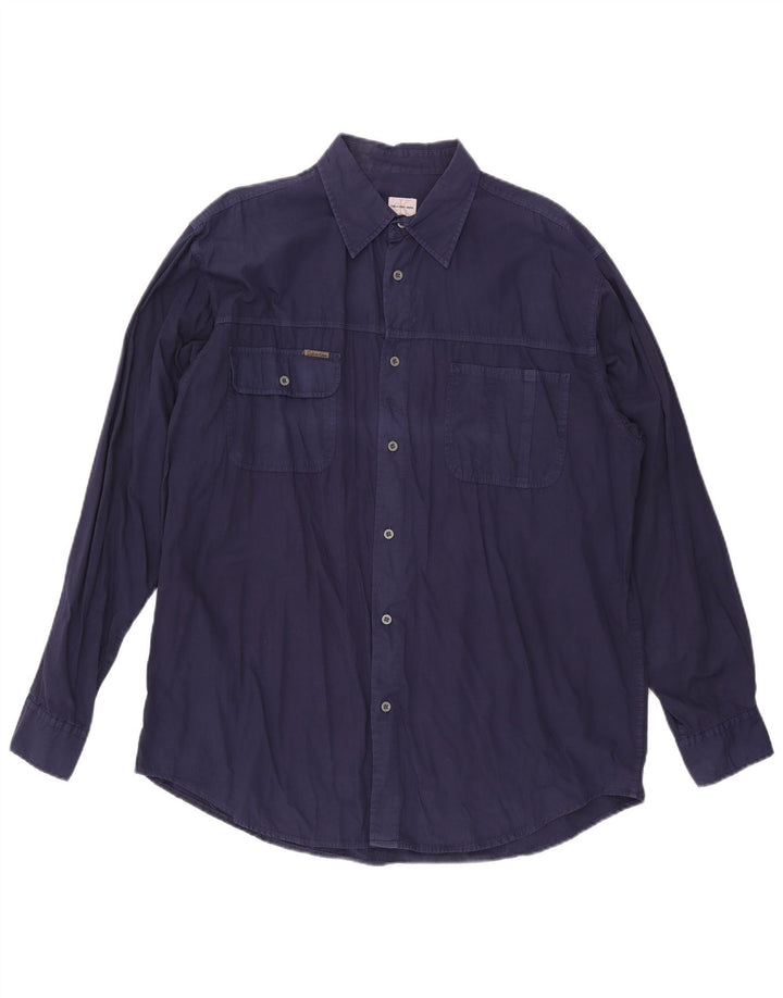 Calvin Klein Jeans Herrenhemd 2XL Marineblau Baumwolle