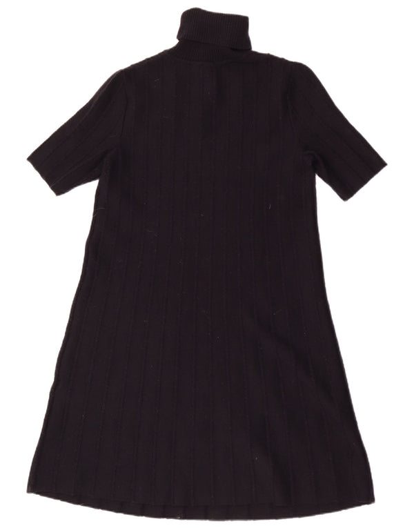 Cos Damen Kurzarm-Pulloverkleid mit Rollkragen, UK 6, XS, Marineblau, Wolle
