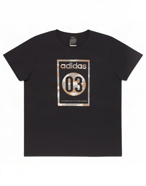 Adidas Mens Graphic T-Shirt Top XL Black Cotton