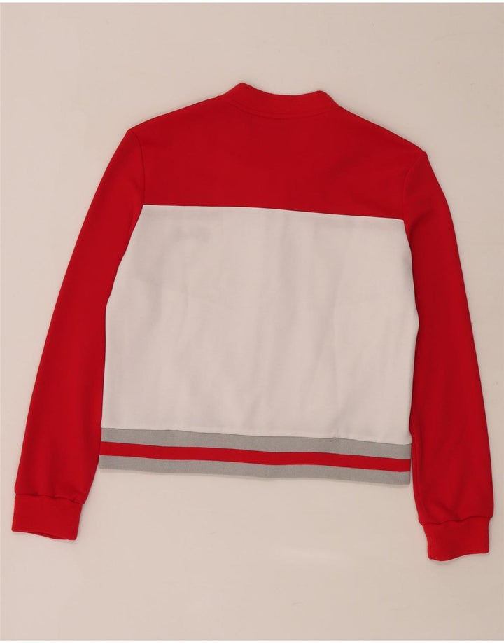 Fila Damen Crop Trainingsanzug Top Jacke UK 10 Small Rot Colourblock Polyester