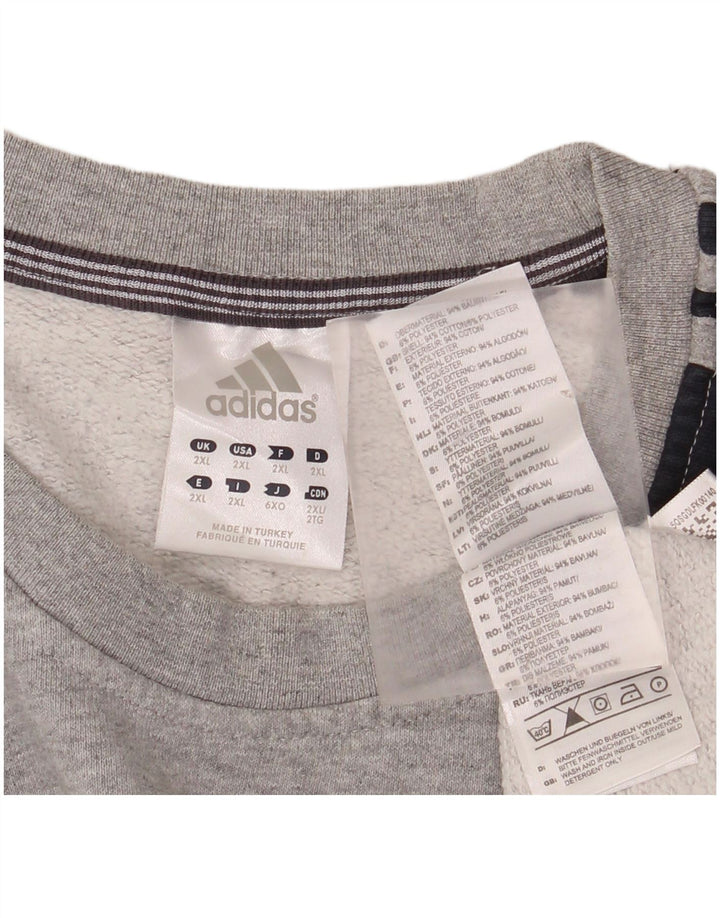 ADIDAS Herren Sweatshirt Pullover 2XL Grau Colourblock Baumwolle