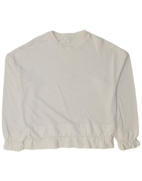 Cos übergroßer Damen-Sweatshirt-Pullover, UK 10, Größe S, weiße Baumwolle