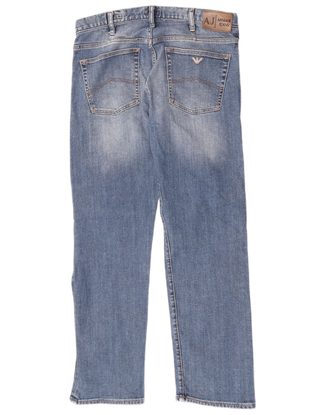 Armani Herren Straight Jeans W34 L30 Blaue Baumwolle