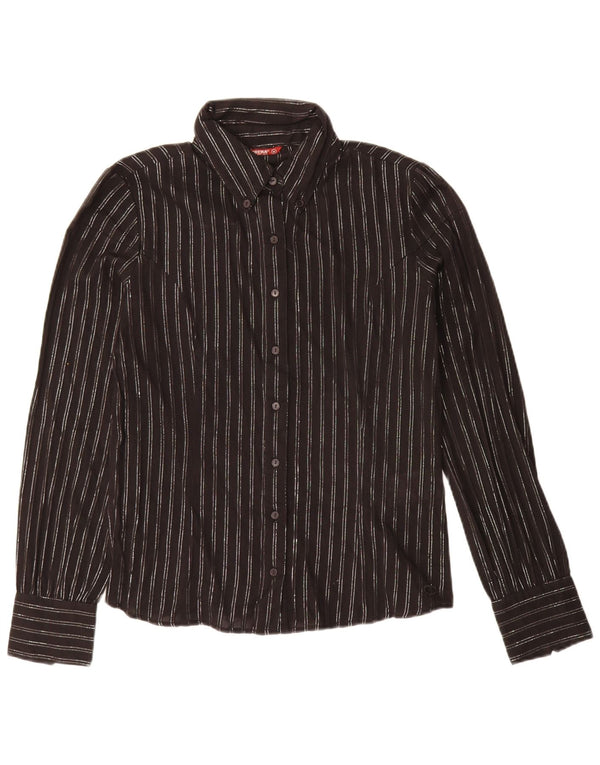 Carrera Damenhemd UK 14 Mittelschwarz gestreift aus Baumwolle