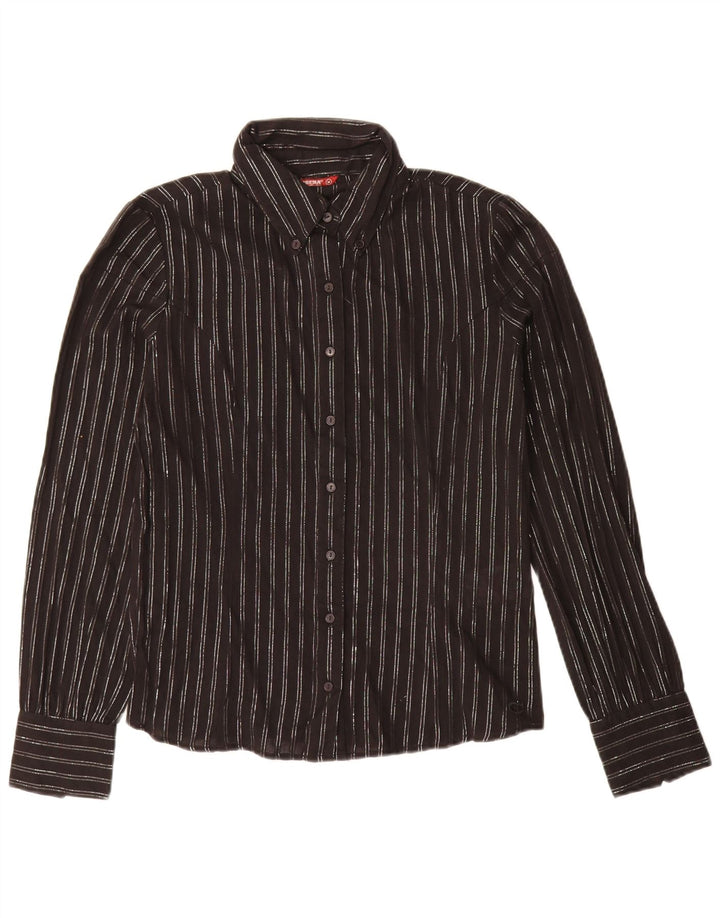Carrera Damenhemd UK 14 Mittelschwarz gestreift aus Baumwolle