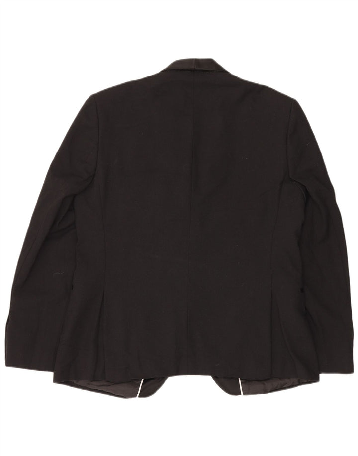 Marks & Spencer Herren-Blazer mit 1 Knopf, UK 42, Größe L, Schwarz, Polyester