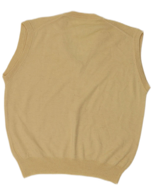 VINTAGE Herren Weste Tank Top Mittelgelb