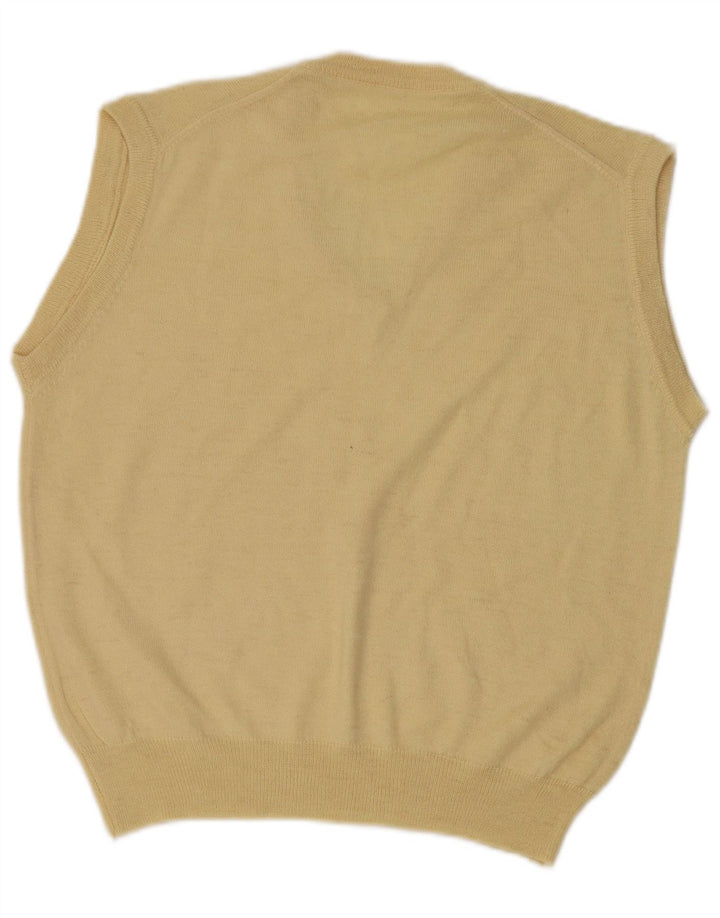 VINTAGE Herren Weste Tank Top Mittelgelb