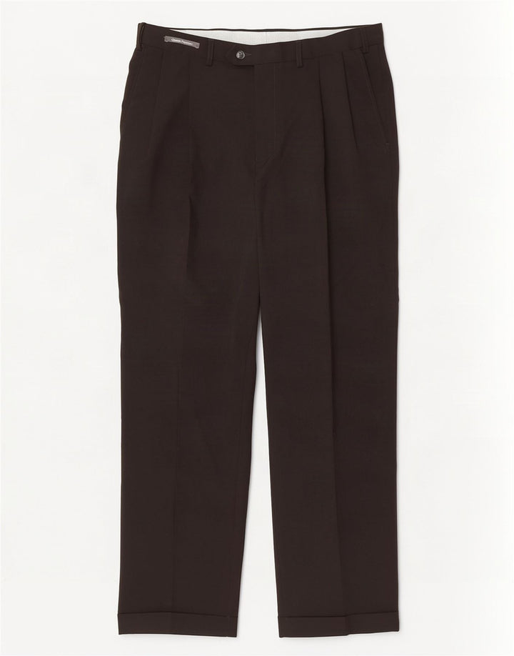 Marks & Spencer Herren-Anzughose mit Pegged-Anzug, W34, L31, schwarzes Polyester
